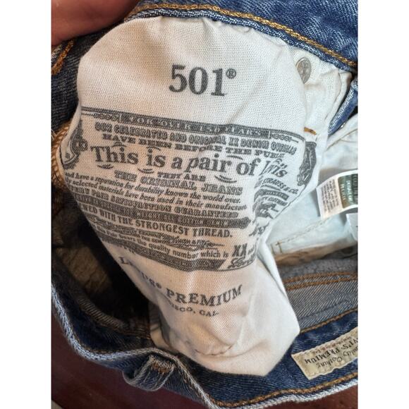 Levi's Free People 501 High-Rise Denim Shorts Athens Blue Size 24 NWT $69 - Picture 12 of 16